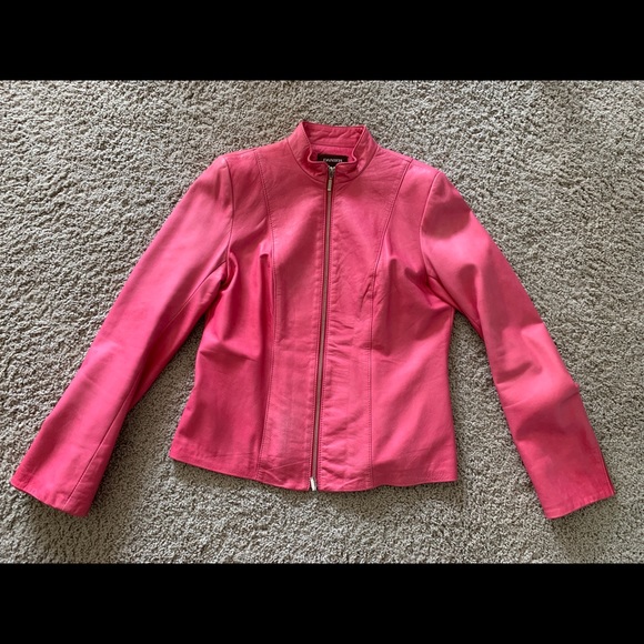 Danier leather fitted jacket - Hot Pink - Picture 4 of 10